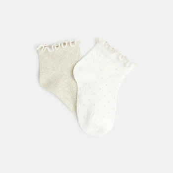 Socquettes (lot de 2) blanc bébé fille