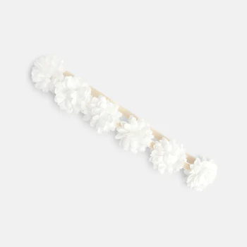 Baby girl's white floral elastic headband