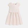 Robe chic en coton et lin irisé rose nude Fille