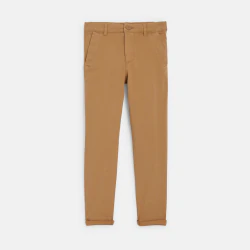 Pantalon chino uni marron Garçon