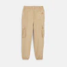 Pantalon cargo en toile beige Fille