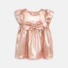 Baby girl's elegant sparkly pink dress with bow