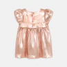 Baby girl's elegant sparkly pink dress with bow