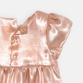 Baby girl's elegant sparkly pink dress with bow