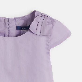 Blouse unie détail nœud mauve Fille