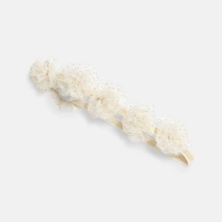 Headband tulle fleurs blanc...