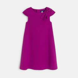 Girl's chic plain purple dress