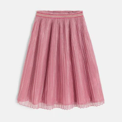 Girl's pink glitter pleated...