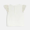 Baby girl's white embroidered short-sleeve T-shirt