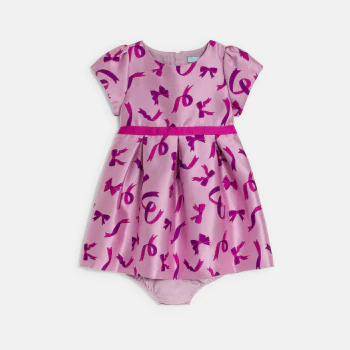 Baby girl's elegant purple bow dress