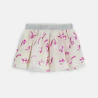 Baby girl's pink flowing skirt with bows and shiny waistband