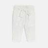 Baby girl's white high-rise flowing trousers