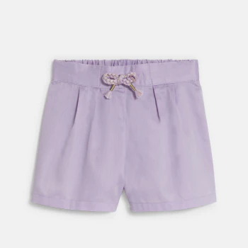 Short chic à pinces mauve bébé fille