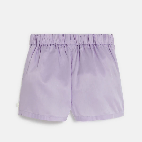 Baby girl's chic mauve shorts with darts