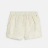 Baby girl's chic white embroidered shorts with darts