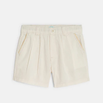 Short lin et coton blanc bébé garçon