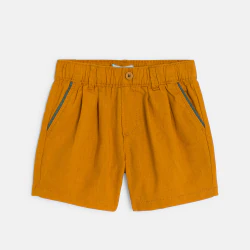 Baby boy's ochre linen and cotton shorts