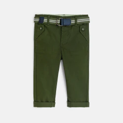 Pantalon droit coton vert...