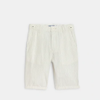 Boy's striped ecru Bermuda shorts