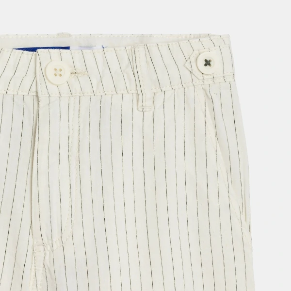 Boy's striped ecru Bermuda shorts