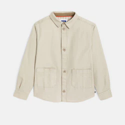 Boy's plain beige canvas shirt