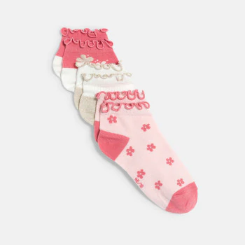 Girl's patterned trainer socks (set of 3)