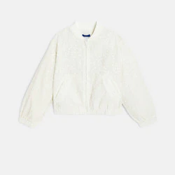 Blouson bomber brodé blanc...