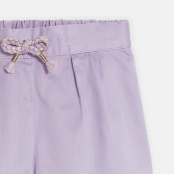 Short chic à pinces mauve bébé fille