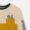 Boys' curry yellow colourblock long-sleeved T-shirt