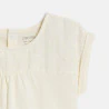 Baby girl's white two-fabric T-shirt with broderie anglaise