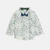 Baby boy's blue palm print shirt