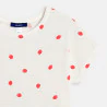 T-shirt manches courtes motif fraise blanc Fille