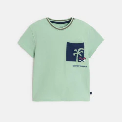 T-shirt maille piquée vert bébé garçon