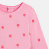 Baby girl's pink strawberry jersey sleepsuit