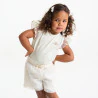 Baby girl's white embroidered short-sleeve T-shirt