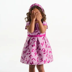 Baby girl's elegant purple bow dress