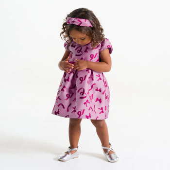 Baby girl's elegant purple bow dress