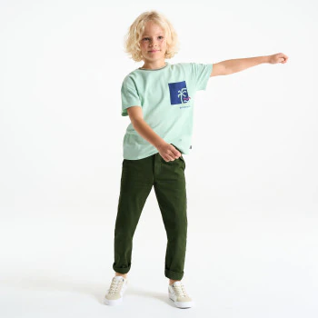 Boy's dark green carrot-cut trousers