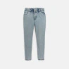 Girl's blue faded paperbag mom jeans