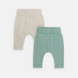 Pantalon souple vert naissance mixte (lot de 2)