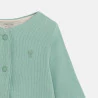 Unisex newborn green ribbed jersey cardigan