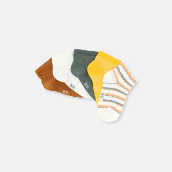 Chaussettes basses unies ou rayées multicolores bébé garçon (lot de 5)