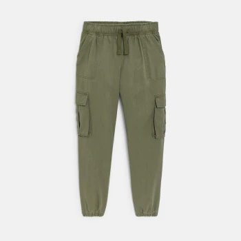 Pantalon cargo en toile vert Fille