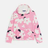 Girl's pink floral fleece hoodie