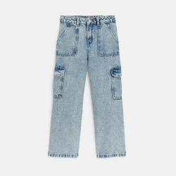 Girl's blue cargo jeans