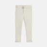 Boy's ecru slim chino trousers + belt