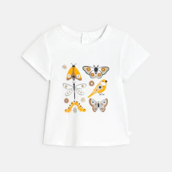 Baby girl's brown textured insect t-shirt