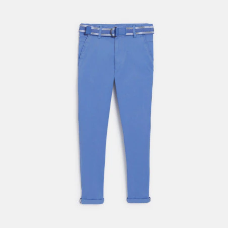 Pantalon chino slim + ceinture bleu Garçon