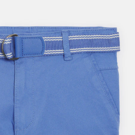 Pantalon chino slim + ceinture bleu Garçon