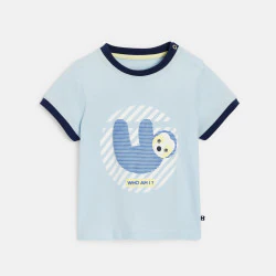 T-shirt paresseux bleu bébé garçon